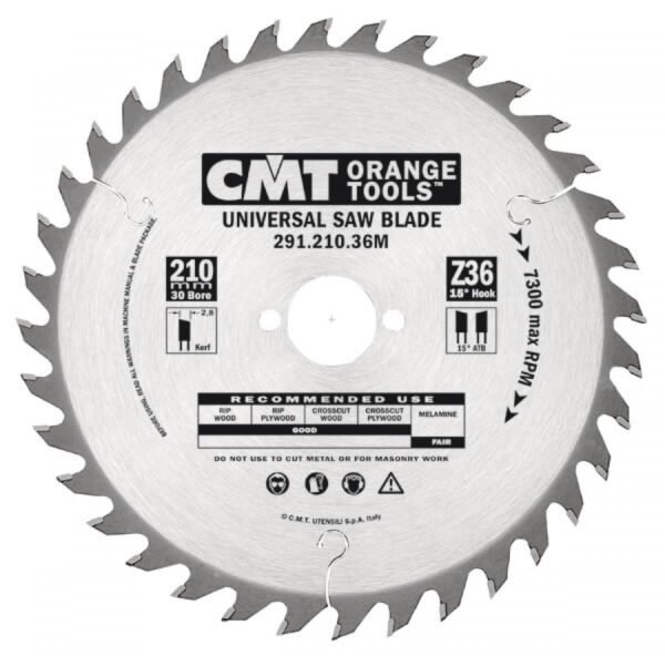 Saeketas HM 210x2,8x30 Z36, CMT