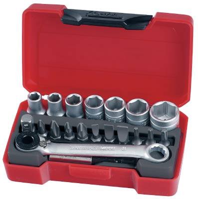 1/4" nelikantkinnitusega padrunvõtmete komplekt Teng Tools T1420