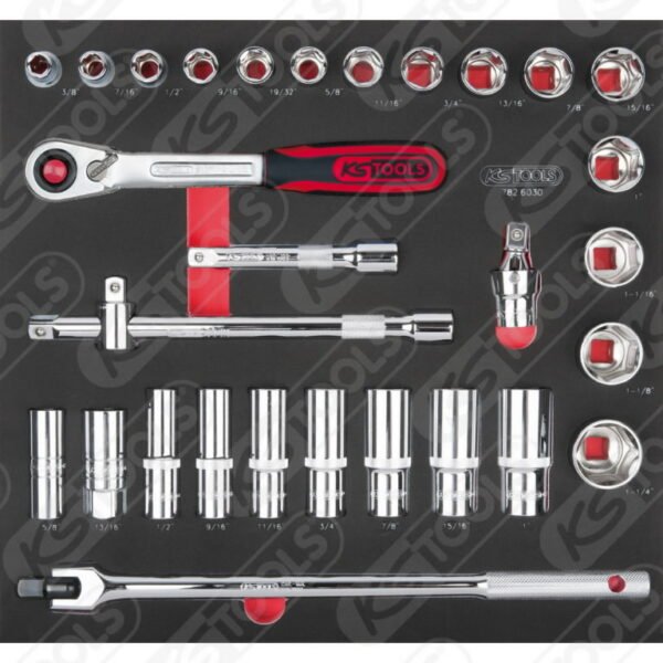 Padrunvõtmete komplekt 1/2´´ SCS CHROMEplus, 30 osa, KS Tools