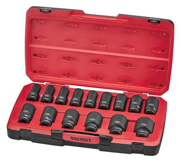 17-osaline 3/4" nelikantkinnitusega löökpadrunite komplekt Teng Tools T9417L