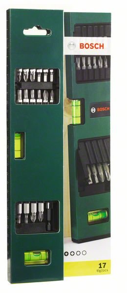 17-osaline loodi pakendatud kruvikeerajaotsakute komplekt