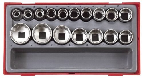 17osaline padrunikomplekt. 1/2" nelikantkinnitusega Teng Tools TT1217 / TT1217-6 | Käsitööriistad>Padrunid>Padrunite komplektid | Teng Tools | Trollo.ee | Üle 10 000 toote