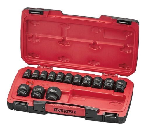 18-osaline 1/2" nelikantkinnitusega löökpadrunite komplekt Teng Tools T9218AF