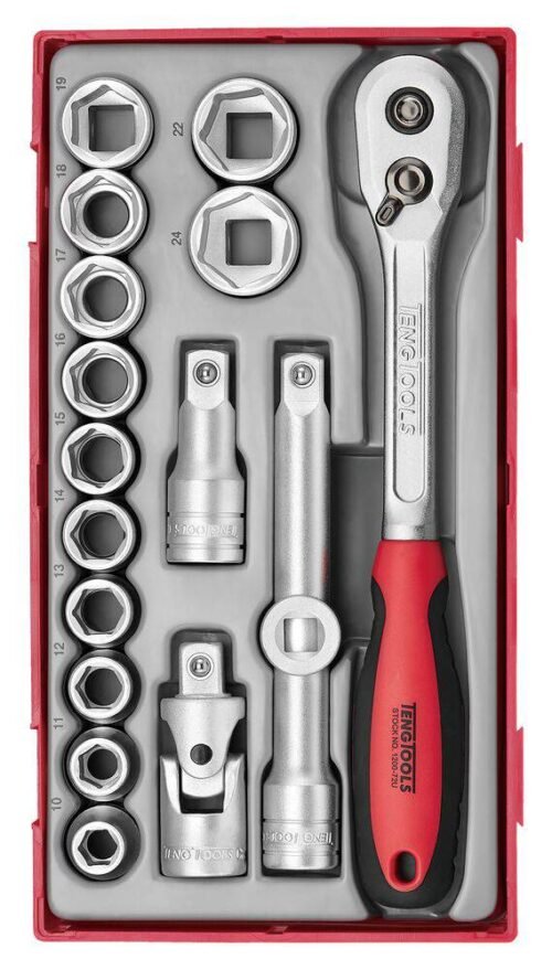 18osalline padrunvõtmekomplekt. 1/2'' nelikantkinnitusega Teng Tools TT1218 / TT1218-6