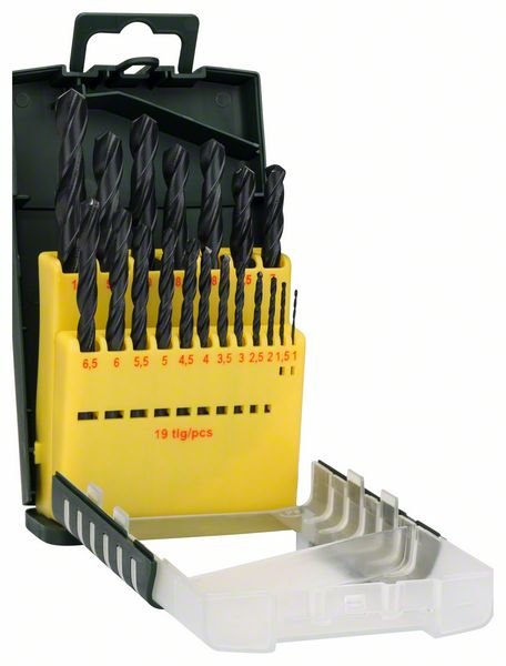 19-osaline HSS-R metallipuuride komplekt 1-10mm