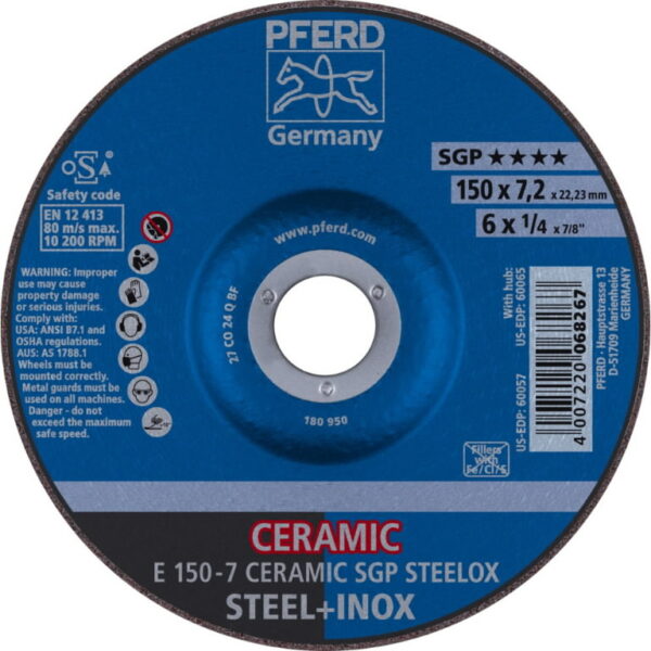Lihvketas SGP Ceramic Steelox 150×7,2mm, Pferd