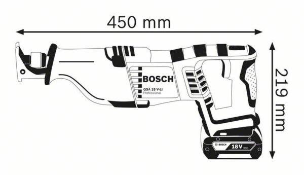 Akuotssaag Bosch GSA 18 V-LI (2×5.0Ah + Kiirlaadija)