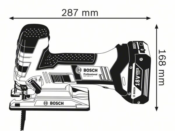 Akutikksaag Bosch GST 18 V-LI S (2×4.0Ah + Laadija)