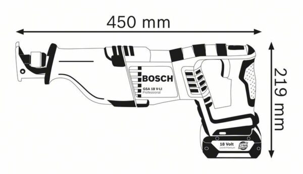Akuotssaag Bosch GSA 18 V-LI (ilma Aku Ja Laadijata)