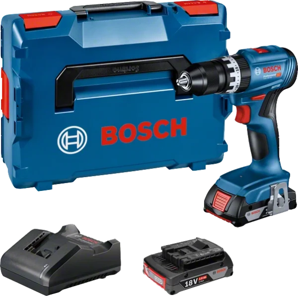 Akulööktrell Bosch  GSB 18V-45 (2×2.0Ah,laadija) + Kohver L-Boxx