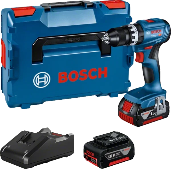 Akulööktrell Bosch GSB 18V-45 (3×2.0Ah,laadija) + Kohver L-Boxx