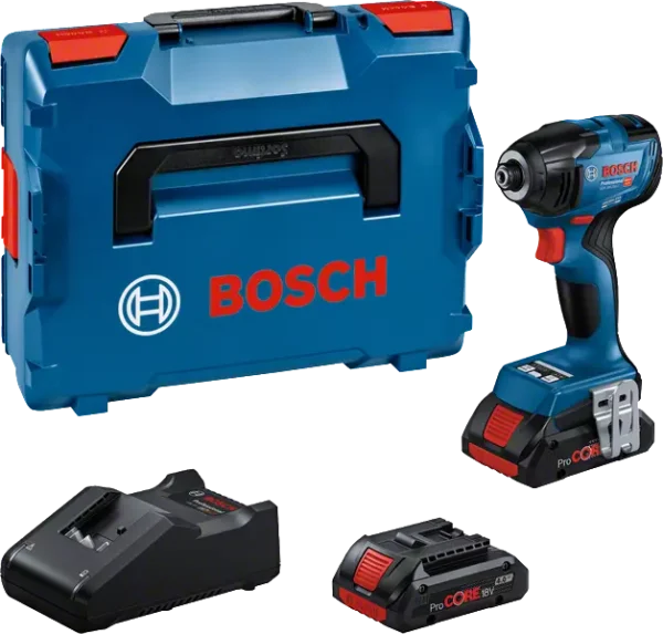 Akulöökkruvikeeraja Bosch GSB 18V-210 C + GCY 42 (2×4.0Ah ProCORE18V, Laadija) + Kohver L-Boxx