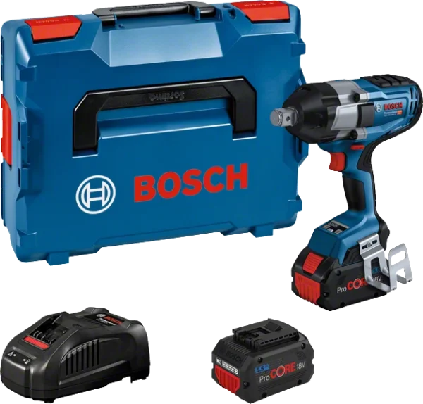 Akulöökmutrikeeraja Bosch GDS 18V-1050 H (2×5.5Ah ProCore18V, Laadija) + Kohver L-Boxx