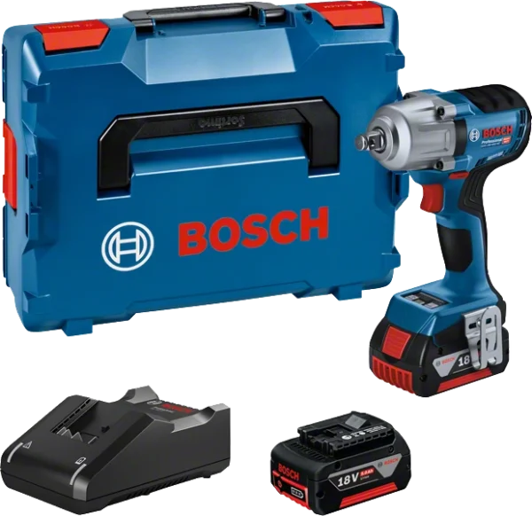 Akulöökmutrikeeraja Bosch GSB 18V-450 HC (2×5.0Ah, Laadija) + Kohver L-Boxx