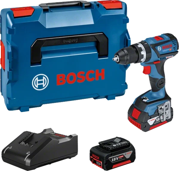 Akulööktrell Bosch GSB 18V-60C (2×5.0Ah, Laadija) + Kohver L-Boxx