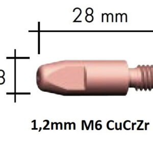 Kontaktsuudmik CuCrZr M6x28x8 - 1