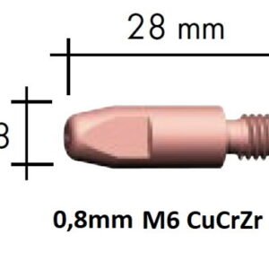 Kontaktsuudmik CurCrZr M6x28x8 - 0