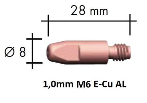 Kontaktsuudmik E-Cu Al M6x28x8 - 1