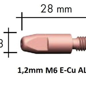 Kontaktsuudmik E-Cu Al M6x28x8 - 1
