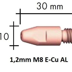 Kontaktsuudmik E-Cu Al M8x30x10 - 1