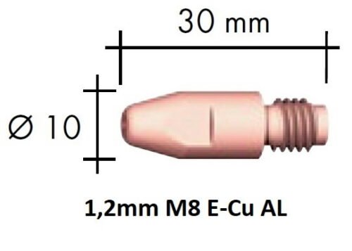 Kontaktsuudmik E-Cu Al M8x30x10 - 1