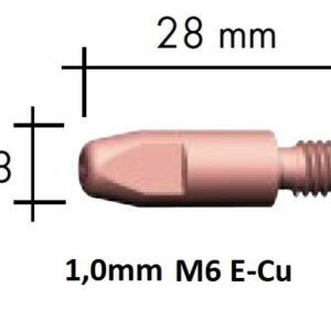 Kontaktsuudmik E-Cu M6x28x8 - 1