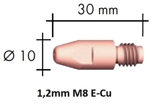Kontaktsuudmik E-Cu M8x30x10 - 1