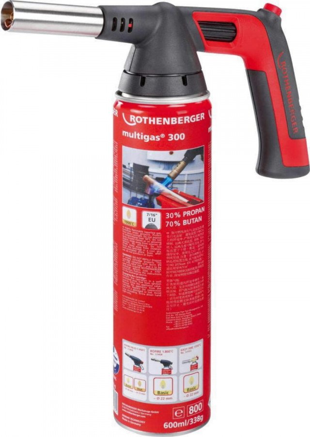 Gaasipõleti komplekt ROFIRE 4 PIEZO 1950/1800`C + Multigas 3, Rothenberger