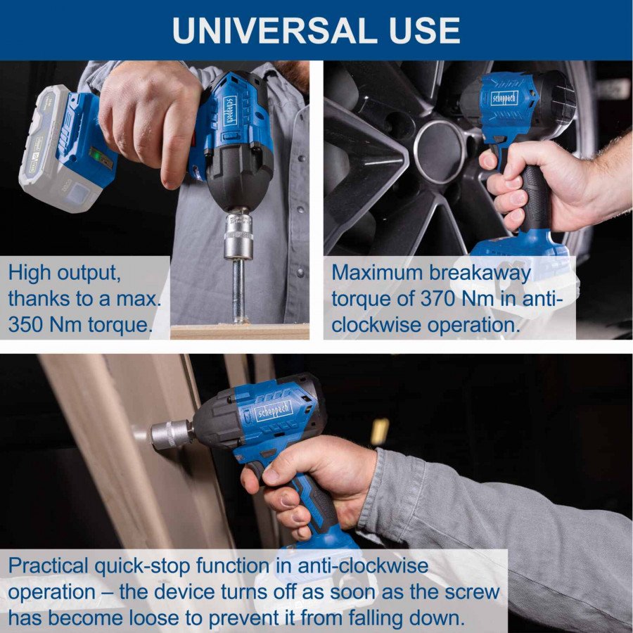 Akulöökmutrikeeraja BC-IW350-X, karkass, Scheppach