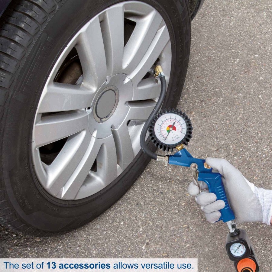 Kompressor HC25o koos 13-osalise tarvikukomplekti ja 5 m voolikuga, Scheppach