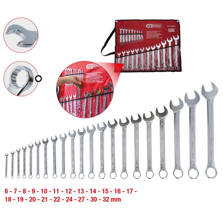 Lehtsilmusvõtmete komplekt 6-32mm 21 osa, KS Tools