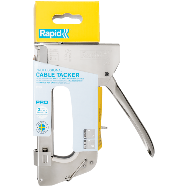 Klambripüstol R36E juhtmetele Nr 7 ja 36 klamber PRO, Rapid