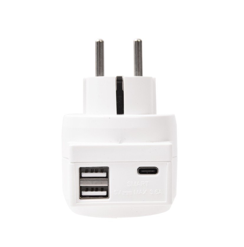 Jagamiskontakt/harupesa AXXEL 230V+USB-A ja USB-C laadimisavadega