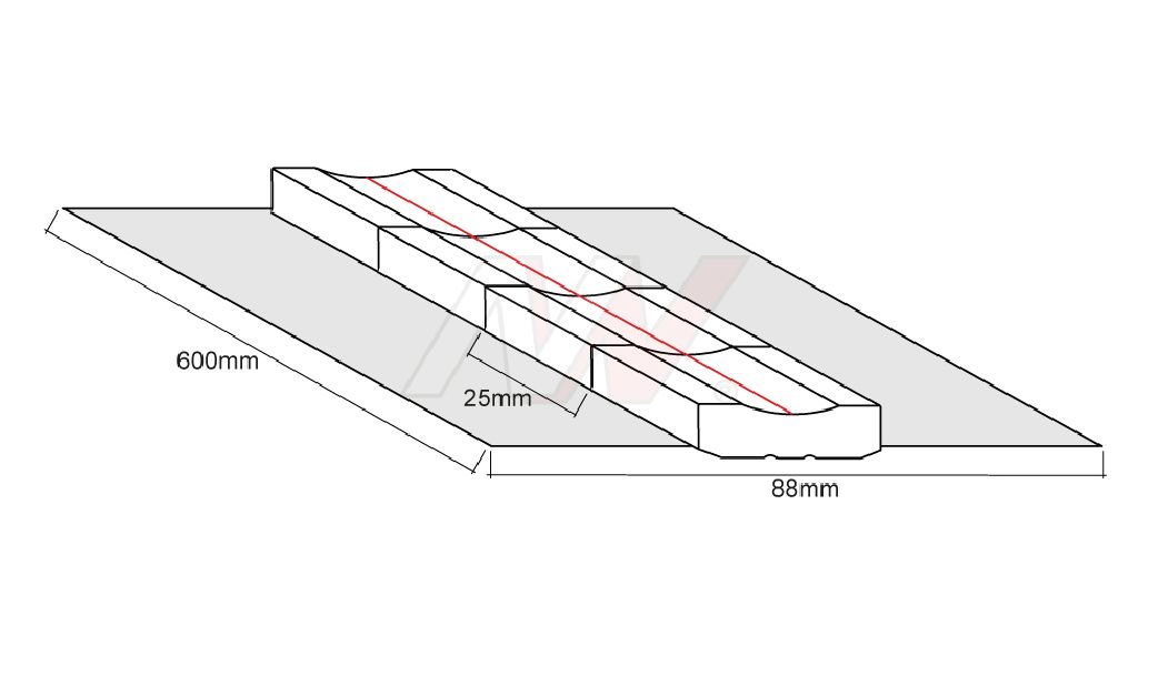 Juuretugi keraamiline, nõgus, pikkus 600mm