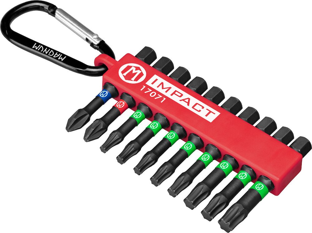 Kruviotsikute komplekt MAGNUM Impact 10-osaline, karabiiniga*