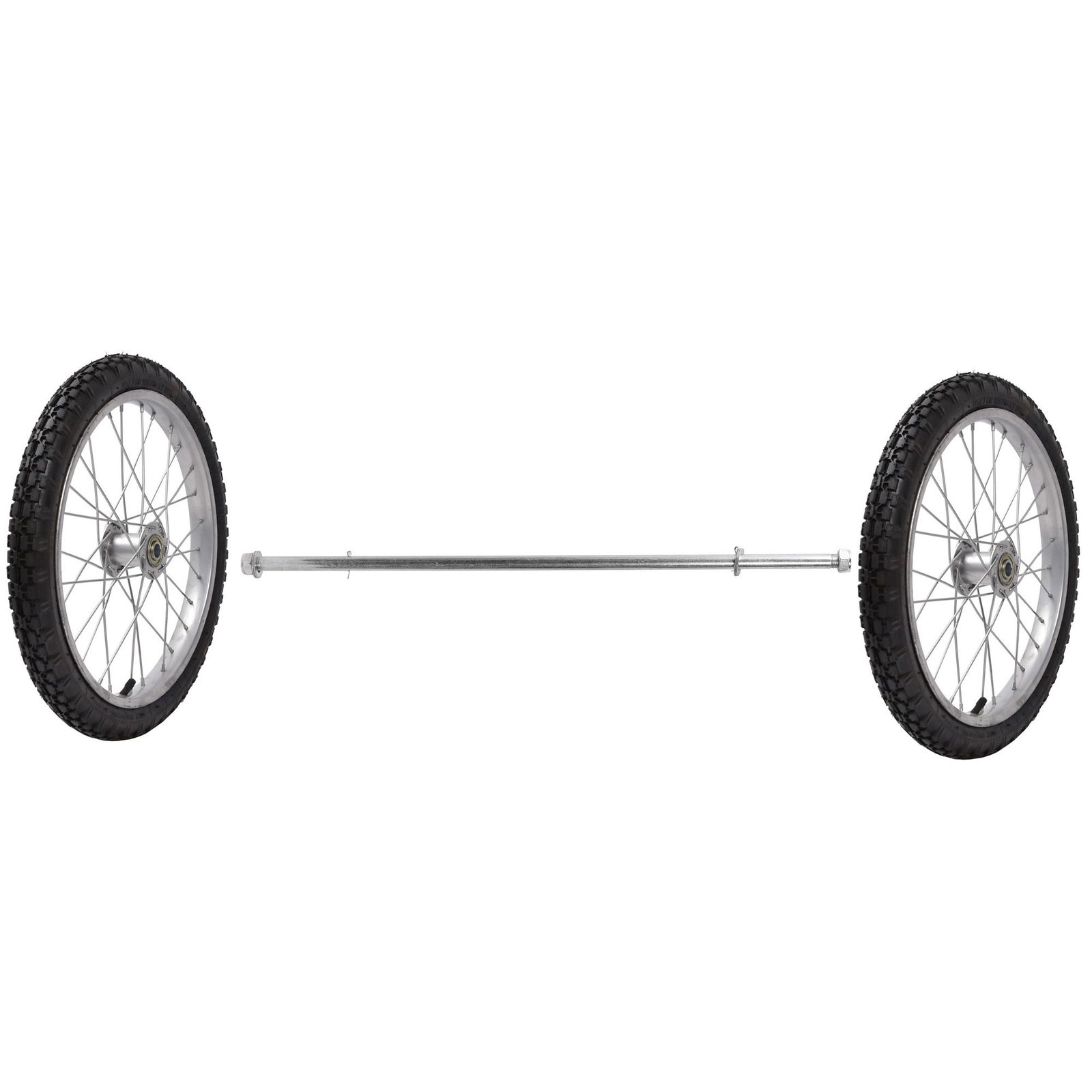 Kummiratas 2 x 460mm (18x2,125)/20mm + 900mm võll