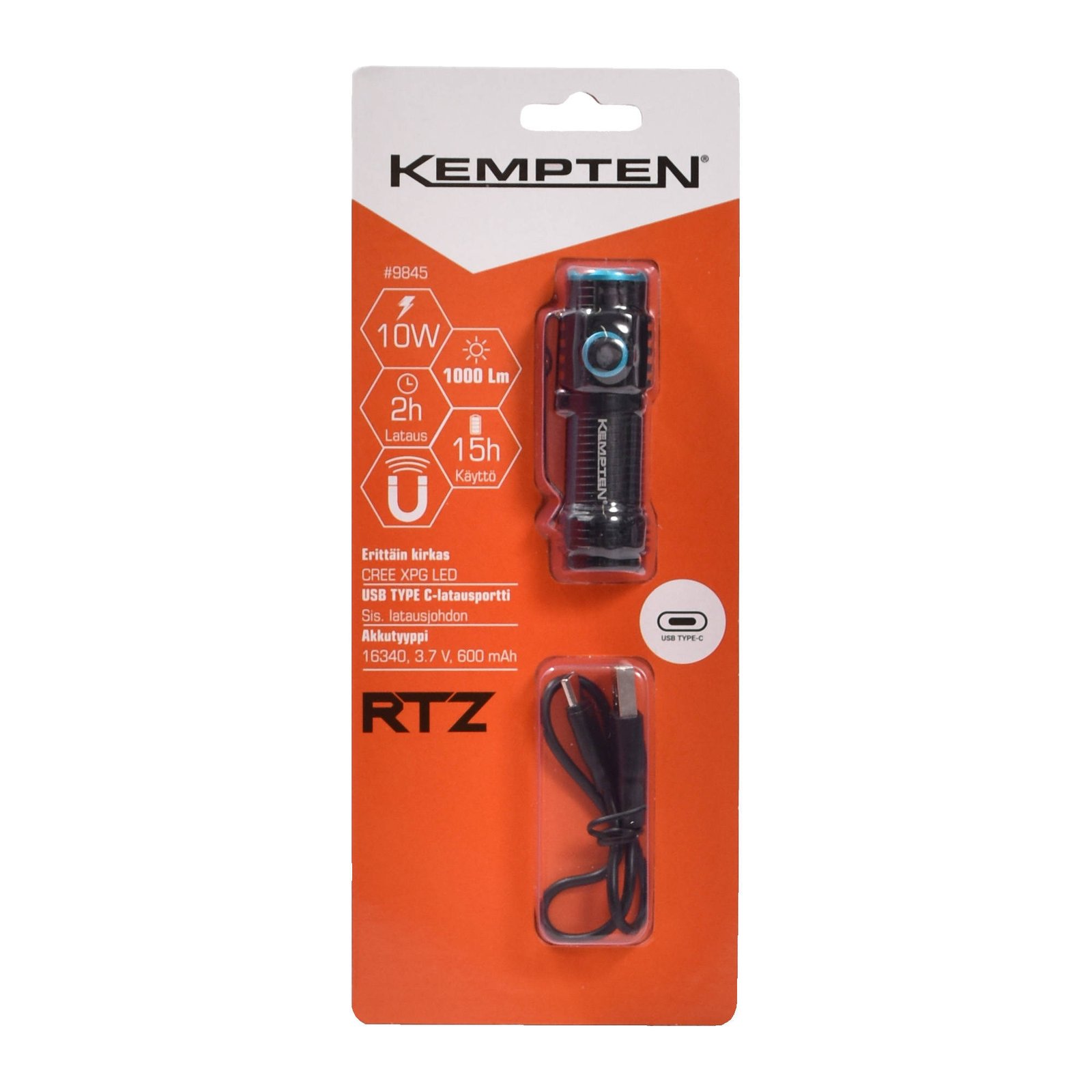 LED-taskulamp RTZ, 1000lm, USB-laetav