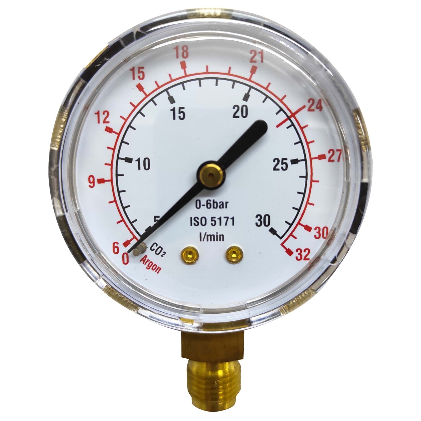 Manomeeter Ar/CO2 50mm 6 bar väljund