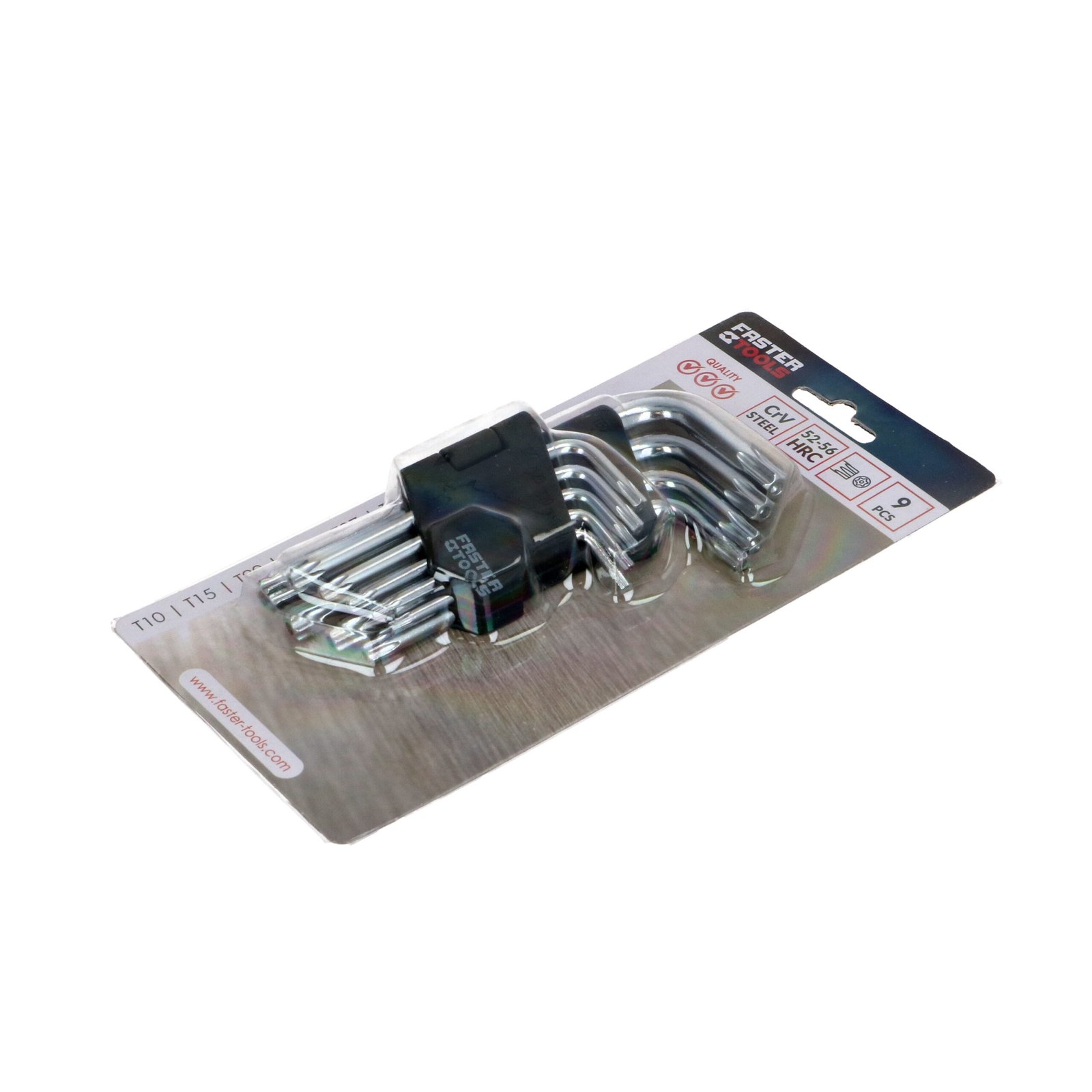 TORX-võtmete komplekt FASTER TOOLS T10-T50 9-osaline