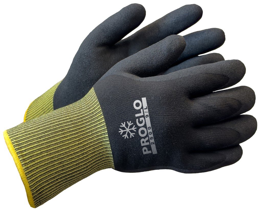Töökindad PROGLO 2500 talvised, vahtnitriilkattega, nailon/spandex, nr 10
