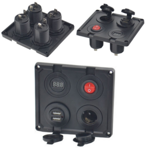 4in 1 lülitiga süvistatav sigaretisüütaja pesa +2x USB laadimispesa voltmeetriga | Autokaubad | Finbullet Elektro | Trollo.ee | Üle 10 000 toote