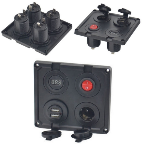 4in 1 lülitiga süvistatav sigaretisüütaja pesa +2x USB laadimispesa voltmeetriga | Autokaubad | Finbullet Elektro | Trollo.ee | Üle 10 000 toote