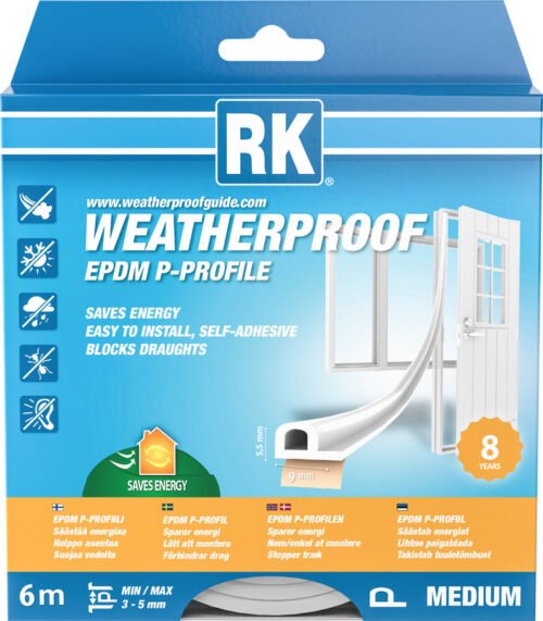 Akna- ja uksetihend RK EPDM MEDIUM P-profiil valge 6m | Kodukaubad | RK | Trollo.ee | Üle 10 000 toote