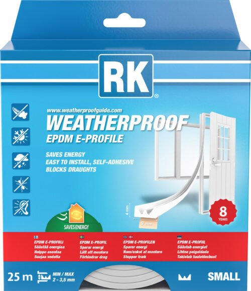 Akna- ja uksetihend RK EPDM SMALL E-profiil valge 25m | Kodukaubad | RK | Trollo.ee | Üle 10 000 toote