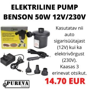 Elektriline pump BENSON 50W 12V/230V | Aiatööriistad>Veepumbad | Benson Tools | Trollo.ee | Üle 10 000 toote