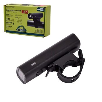 Jalgratta esituli E2 400lm, 2000mAh, USB-laetav*