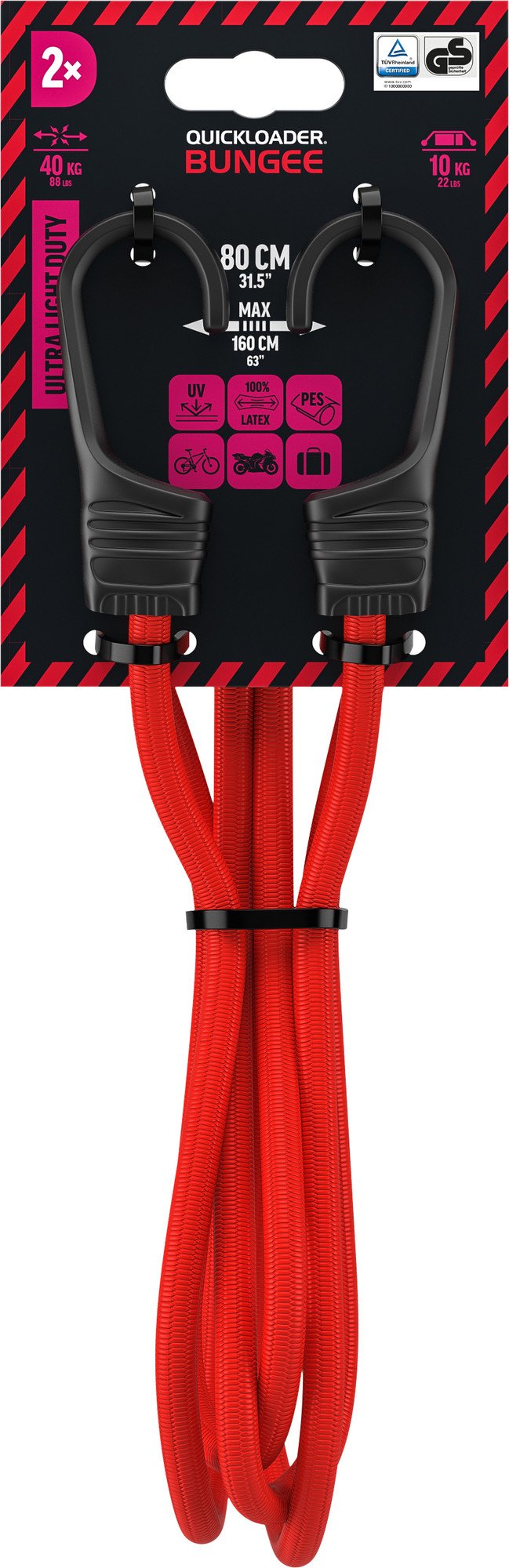 Koormakinnituskumm Quickloader Bungee QCB80ULD 80cm x 8mm 40kg