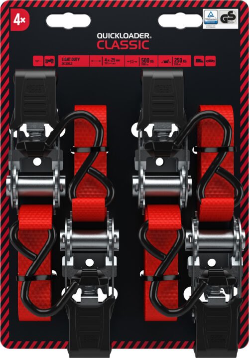 Koormarihm Quickloader Classic QCL500LDR 4m x 25mm 500kg 4-PACK | Autokaubad | Quickloader | Trollo.ee | Üle 10 000 toote