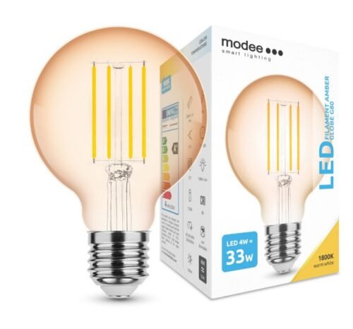 LED-lamp Filament Amber Globe G80 4W E27 320° 1800K (360 lumen) | Elektrikaubad | Modee | Trollo.ee | Üle 10 000 toote