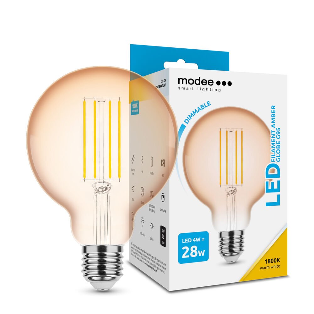 LED-lamp Filament Amber Globe G95 4W E27 320° 1800K (300 lumen) dimmerdatav*